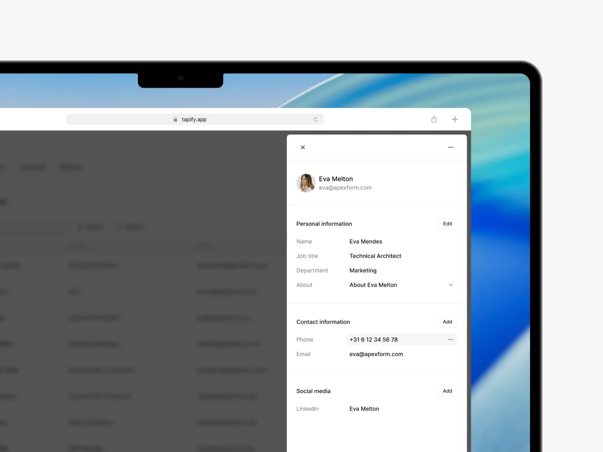 Update card details in Tapify