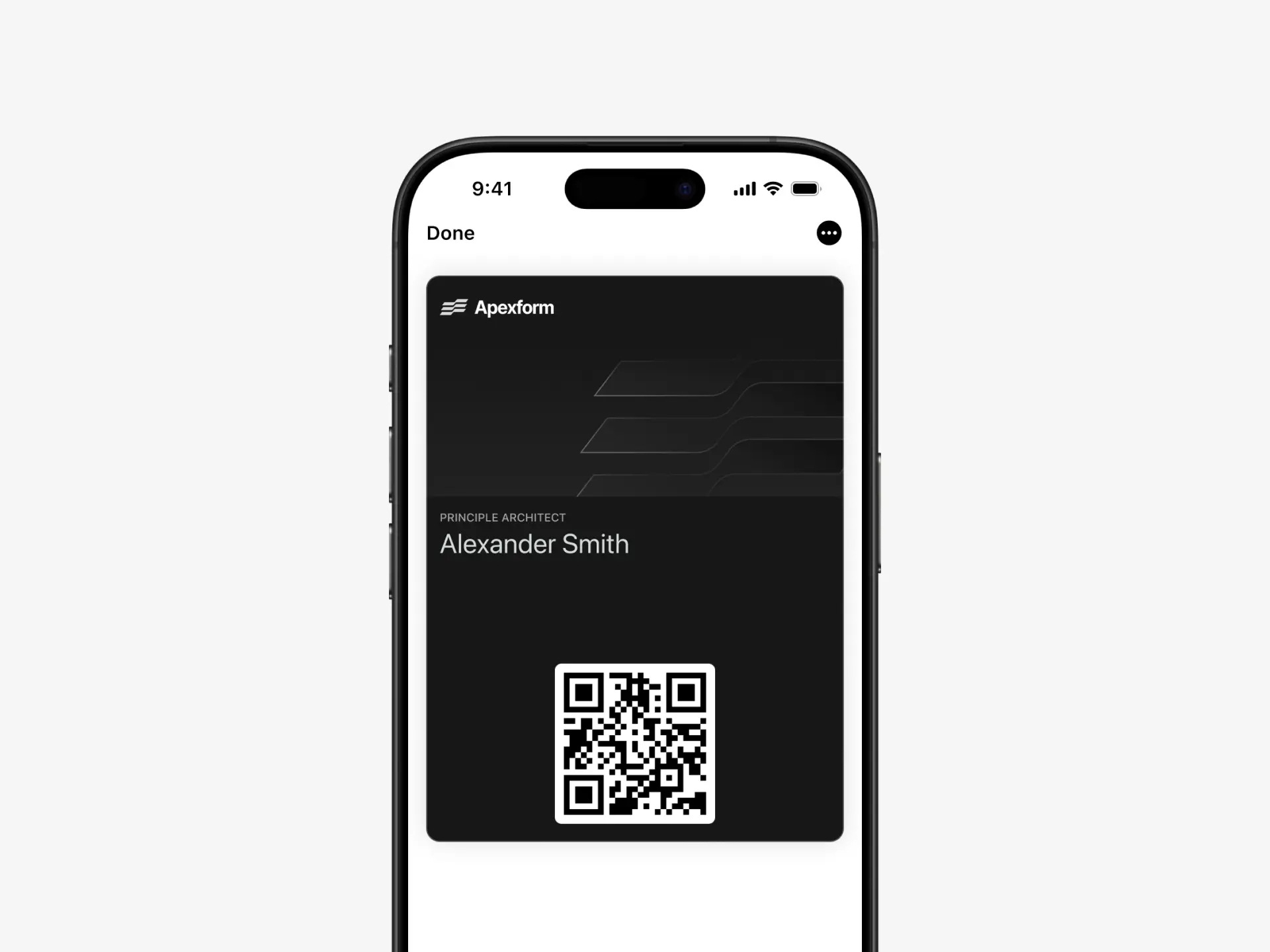 Digital business cards in Tapify